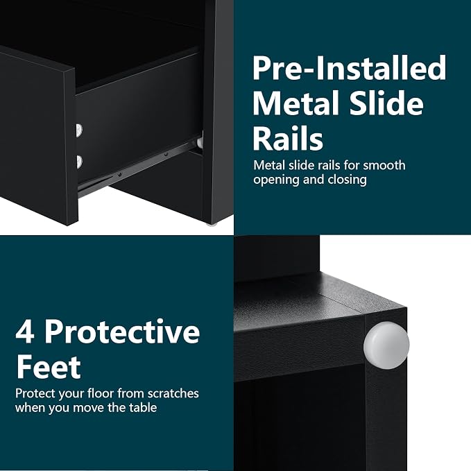 HOMMPA Open Shelf LED Nightstand - Image 9