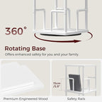 MAHANCRIS 5-Tier Rotating Bookshelf, Freestanding Corner Bookshelf, 360° - Image 6