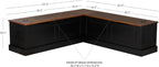 Linon Harris Black and Walnut Backless Kitchen Dining Nook - Image 2