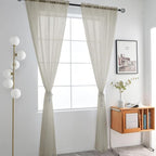 SpaceDresser Basic Rod Pocket Sheer Voile Window Curtain Panels Ancient Grey 1 - Image 2