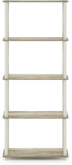 Furinno TURN-N-TUBE Storage Shelves, 5-Tier Book Shelf, Corner Shelf, Toolless - Image 6