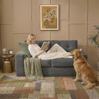 69" Corduroy Loveseat Sofa in a Box, High-Density Foam Couch, No Assembly - Image 9