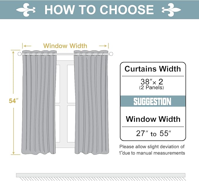 ChrisDowa Blackout Curtains for Bedroom and Living Room 54 Inches Long | 2 - Image 5