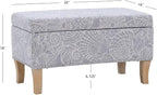 Linon Stone Upholstered Storage Stephanie Ottoman - Image 3