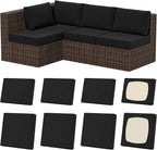 8Pcs Outdoor Cushion Covers, Stretch Patio Furniture Couch Chair Slipcovers | by VORSHAPE