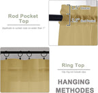Sheer Gold Curtains, Sheer Curtains 63 inch Length 2 Panels Set, Rod Pocket - Image 4