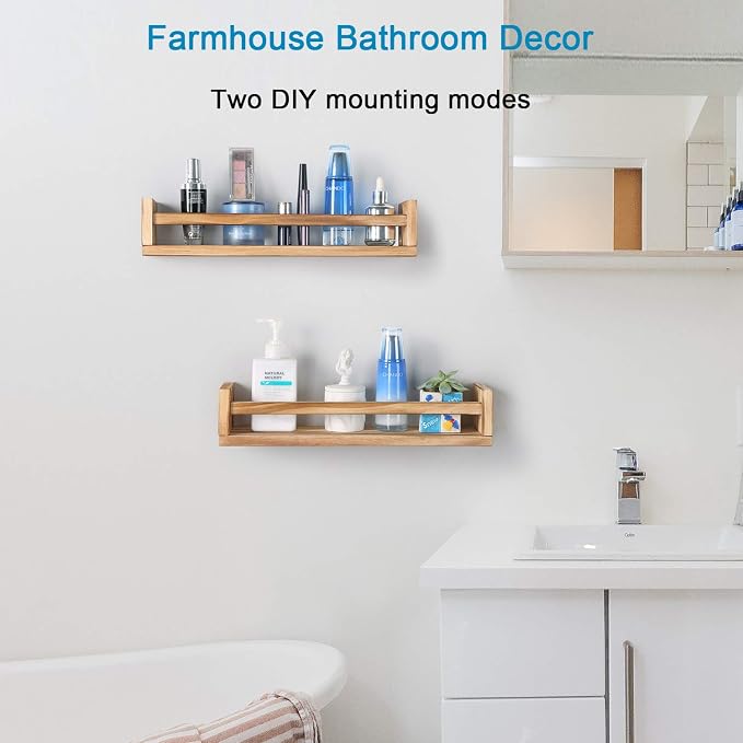 JORIKCHUO Nursery Book Shelves, Kitchen Spice Rack, or Rustic Wall Mounted - Image 5