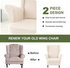 HAOYONG Wing Chair Slipcovers Waterproof Spandex Wingback Chair Covers 2 Pieces - Image 7