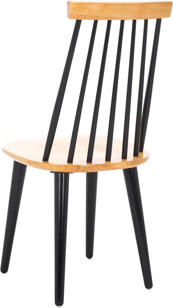 SAFAVIEH Home Collection Burris Natural/Black Windsor Spindle Solid Wood Side - Image 8