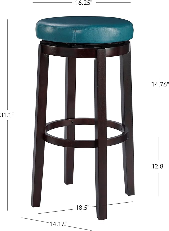 Linon Maya Bar, 98353TEA-01-KD, Teal Bar - Image 3