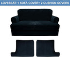 CUCRAF T Cushion Sofa Cover 3 Piece Loveseat Slipcovers, Soft Thick Velvet - Image 5