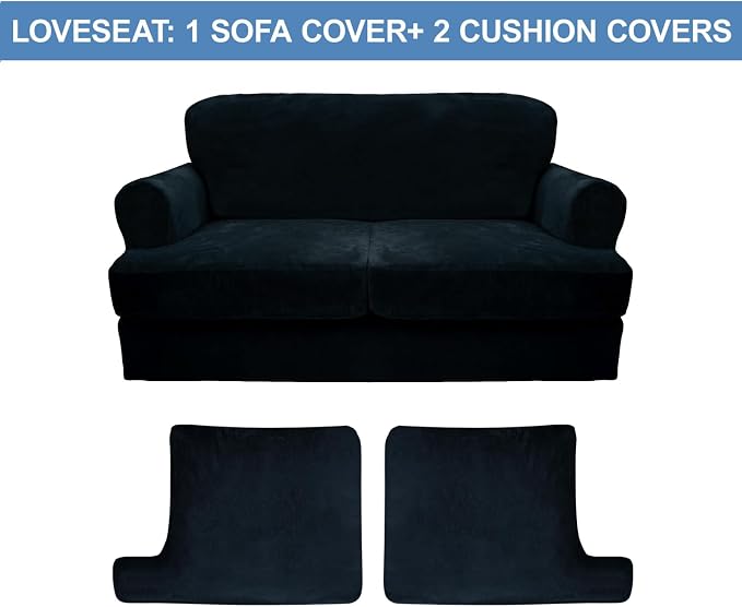 CUCRAF Cushion Sofa Cover 3 Piece Slipcovers, Soft Thick Velvet Couch Cover - Image 5