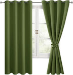 Blackout Curtains for Bedroom, Olive Green, 52 x 63 Inch 2 Panels | Thermal - Image 8