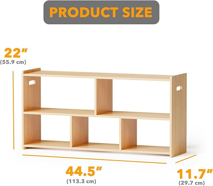 SpaceAid 5-Compartment Bookshelf, Montessori Bookcase - Image 2