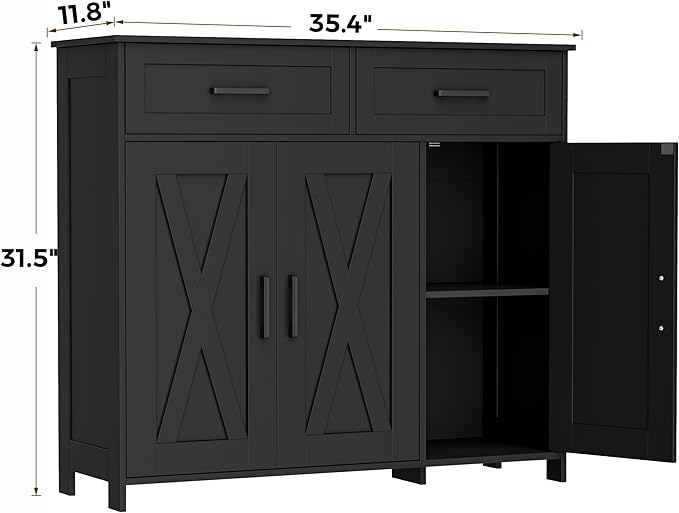 Homhedy Sideboard Buffet Cabinet, Coffee Bar Storage Cabinet - Image 2