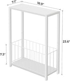 Homleke Narrow Side Table with Magazine Holder, Skinny End Table Perfect - Image 3