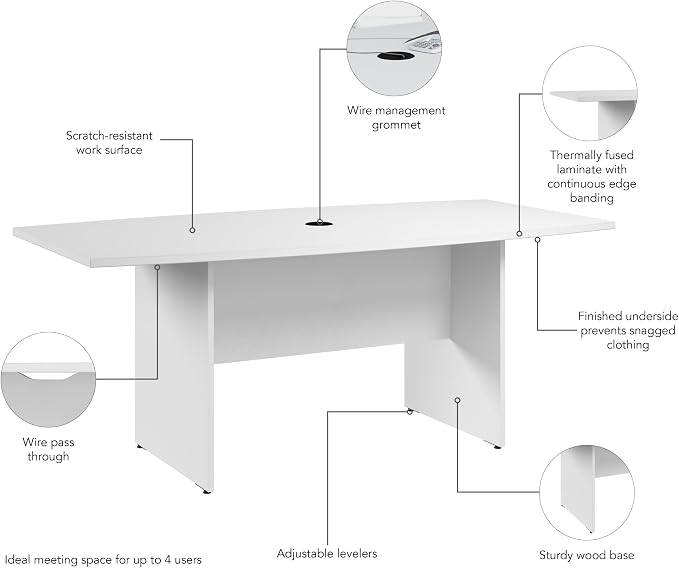 Bush Business Furniture Series C 72W Office Desk in Natural Cherry, Large PC - Image 7