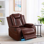 Power Recliner Sofa Set with LED, Leather Reclining Sofa Set, Living Room - Image 7
