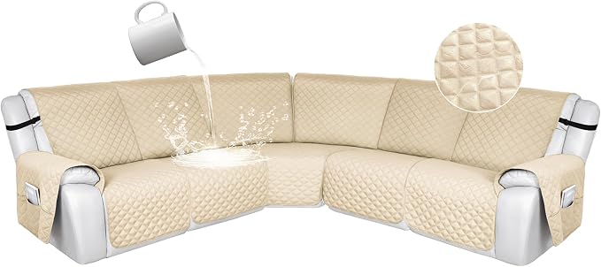 HDCAXKJ 100% Waterproof Reclining Sectional Couch Covers L Shape Recliner Sofa by HDCAXKJ