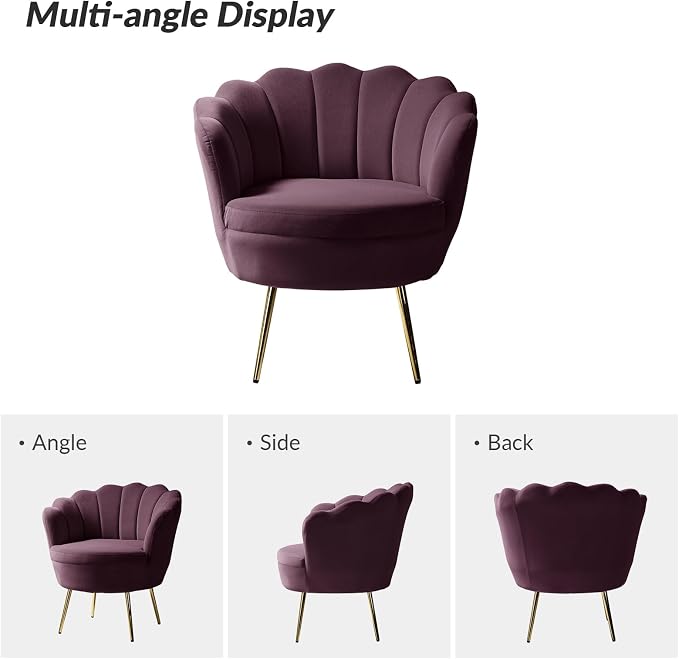 HULALA HOME Modern Velvet Accent Chairs Set of 2 - Image 3