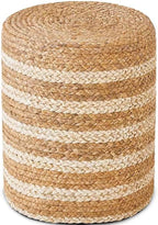 Wimarsbon Ottoman Natural Seagrass Foot Rest Stool Hand Weave Round Foot Stool by Wimarsbon
