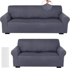 Peryiter 2 Pcs Sofa Covers Couch and Loveseat Covers Set Stretch Sofa Slipcover by Peryiter
