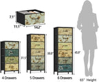 Furnulem Tall 6 Drawers Dresser, Vintage Storage Organizer Unit - Image 10
