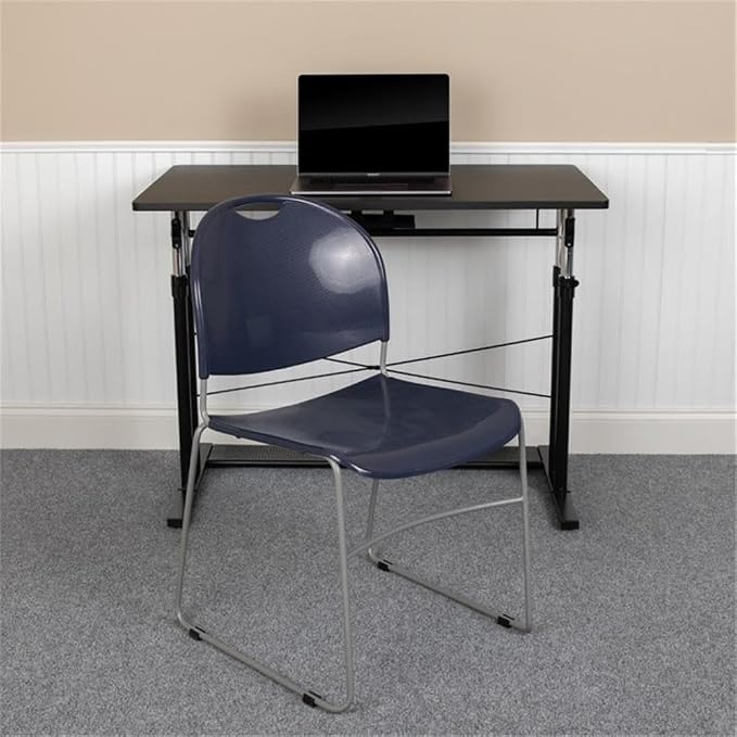 Flash Furniture HERCULES Series 880 lb. Capacity Navy Ultra-Compact Stack Chair - Image 2