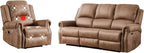 EBELLO 2 Piece Power Faux Leather Recliner Sofa Set, Reclining Living Room - Image 7