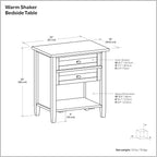 SIMPLIHOME Warm Shaker Bedside Table - Image 3