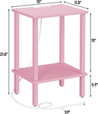 TUTOTAK End Table with Charging Station, Small Side Table with Outlets - Image 3