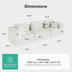 Novilla 106" Modular Sectional Sofa, Modern Cloud Sectional Couch - Image 2