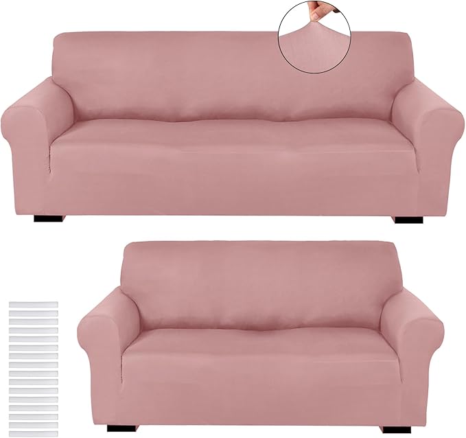 Peryiter 2 Pcs Sofa Covers Couch and Loveseat Covers Set Stretch Sofa Slipcover by Peryiter