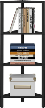 TUTOTAK Corner Shelf, 4-Tier Corner Bookshelf - Image 7