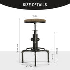 Topower Antique Vintage Industrial Barstool PU Leather Water Pipe Fire Hydrant - Image 3