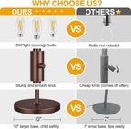 Torondo Dimmable Farmhouse Industrial Floor Lamp, Matte Brown Tree Standing - Image 4