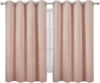 Blush Thermal Blackout Curtains/52 x 54 Inch/Set of 2 Panels Room Darkening - Image 2