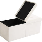 Storage Ottoman Bench Foldable Seat Footrest Shoe Bench End of Bed Storage - Image 8