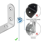 16 Pcs L Bracket Stainless Steel Corner Brace Sets, 90 Degree Right Angle - Image 3