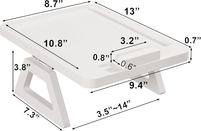 Couch Arm Tray with 360°Phone, Bamboo Folding Sofa Tray, Sofa Armrest Trays - Image 6