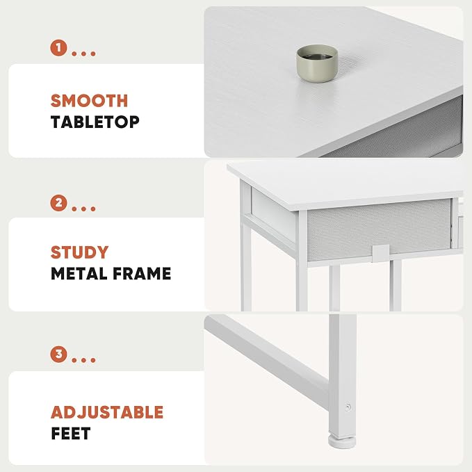 DUMOS 48" Small Computer Home Office Desk - Image 7