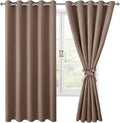 Grommet Blackout Curtains for Bedroom, 60 x 72 Inches, Cappuccino | Thermal by Hiasan
