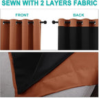 NICETOWN Burnt Orange Blackout Curtains 90 inches Long, Full Light Blocking - Image 5