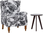 Upholster Accent Armchair & Side Table 2-Piece Set, Chenille Vintage Style by YABTOP