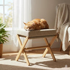 BAMBOOHOMIE Foldable Foot Stool Ottoman, Modern Foot Rest - Image 8