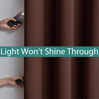 Yakamok Brown 100% Blackout Patio Door Curtain Panels W100 x L96, 1 Panel | - Image 3