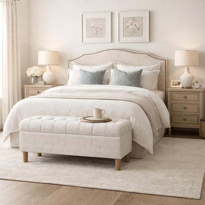 Homepop Home Decor | Tufted Ainsley Button Storage Ottoman Bench - Image 4
