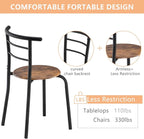VINGLI 3 Piece Dining Set, Small Kitchen Table Set - Image 7