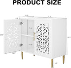 ARTPOWER Accent Cabinet with 2 Doors, Vintage Hollow Carving Buffet Cabinet - Image 2