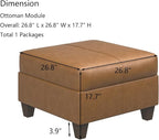 EASE MOOSE Faux Leather Square Ottoman Module - Image 2